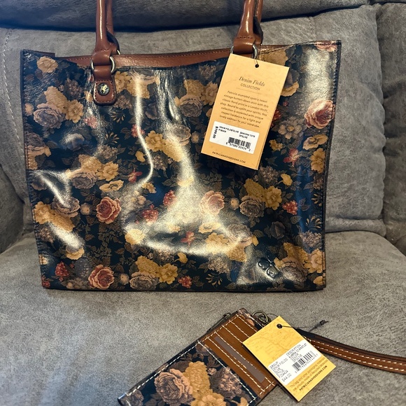 Patricia Nash Handbags - Patricia Nash Zancona Tote with matching wristlet/card casein denim  fields oliv